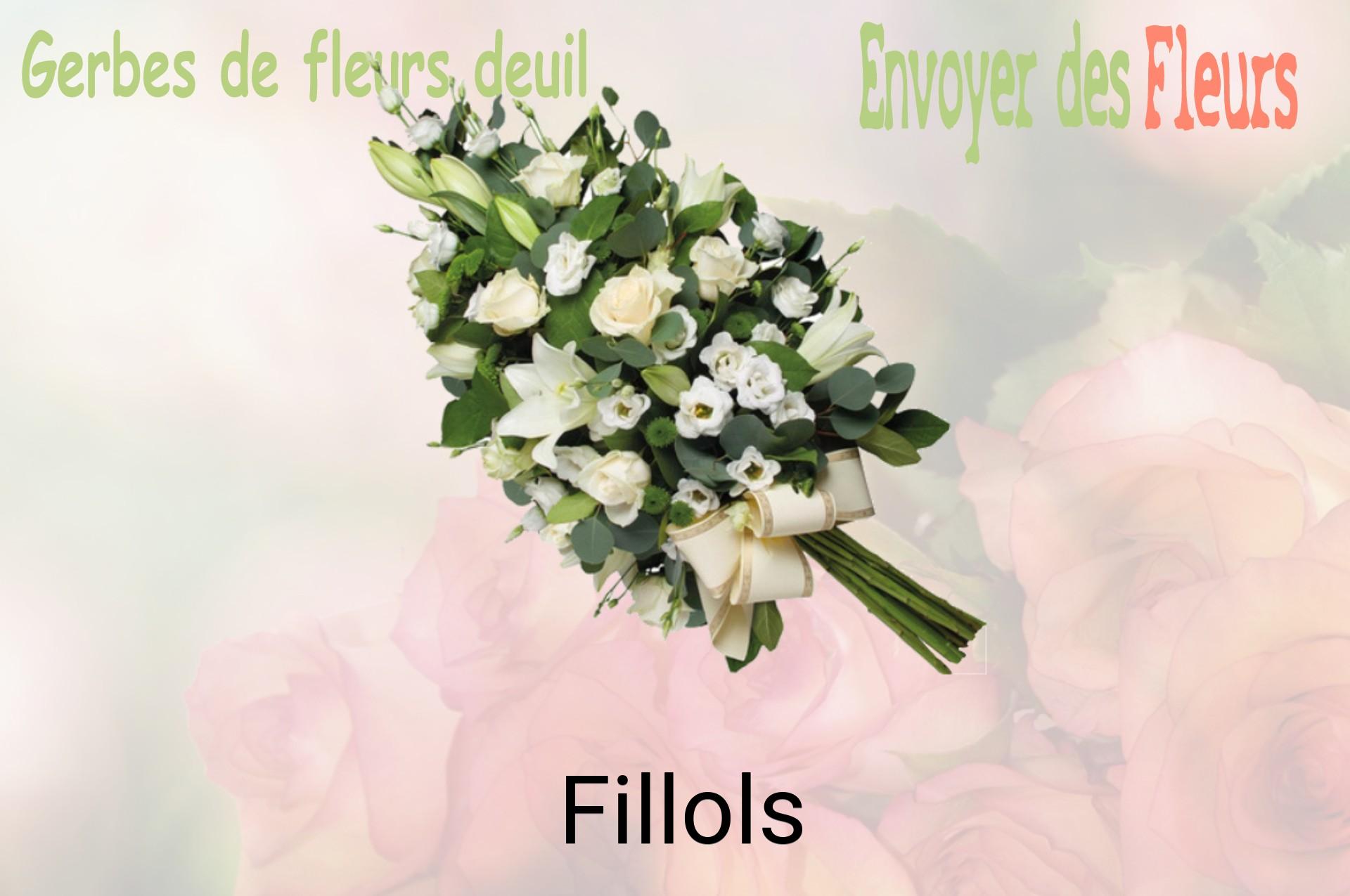 Gerbe de fleurs de deuil livrée à Fillols